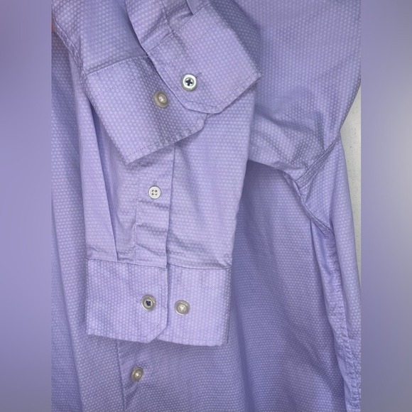 Banana Republic Purple Button Down 120's Supima Cotton Long Sleeve Size Large - Picture 3 of 4